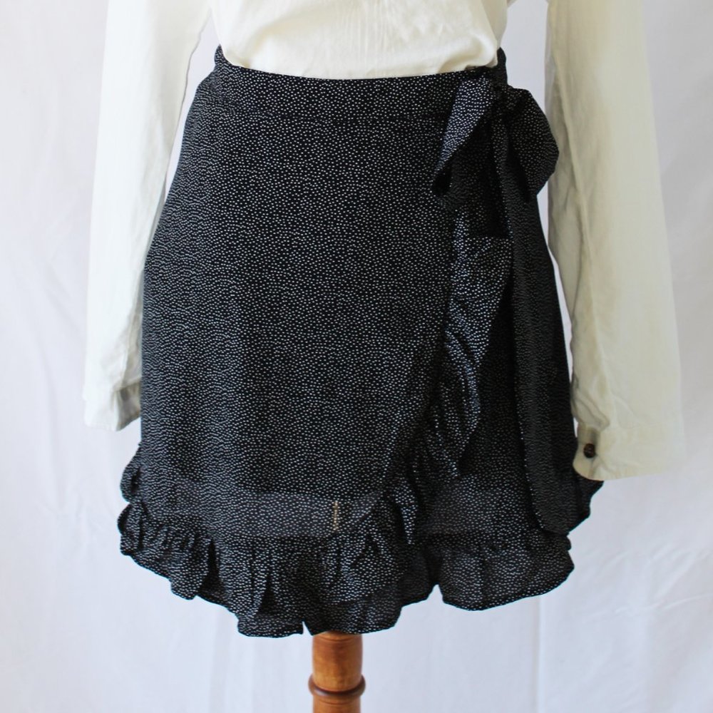 Black Mini Wrap Skirt (NWT)